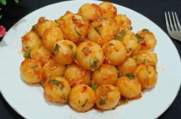 New Style Butter Garlic Potato Snacks! Its So Delicious! Korean Chilli Garlic Potatoes!  Potato Rcp