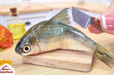 Miniature Fresh Seafood Recipe | Garlic Pepper Fish | ASMR Cooking Mini Food