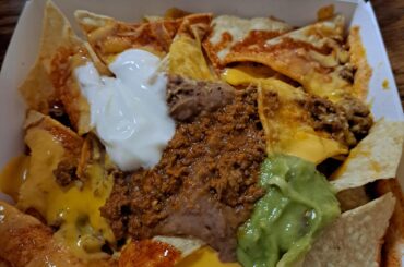 The loaded beef nachos are so good, definitely worth the price!