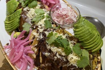 Mole Enchiladas platter family style
