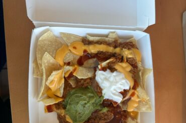 loaded beef nachos