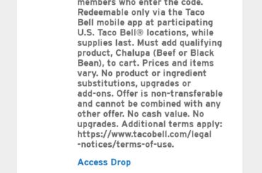 Chalupa code/Tuesday drop