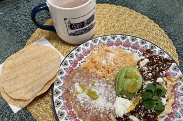 Leftover mole for breakfast