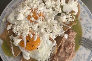 Homemade chilaquiles