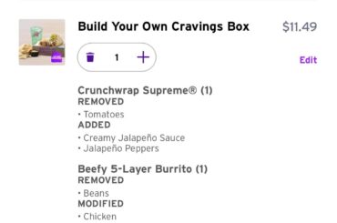 My RIP Fiesta Veggie Burrito Meal