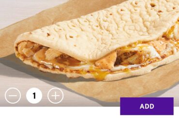 0 Calories for new 3 Cheese Chicken Flatbread Melt!