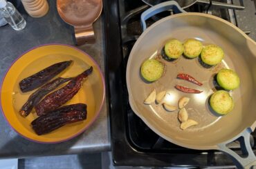 I’ve started experimenting making salsa using dried chilies. This is one of my favorites so far. Pasilla salsa.