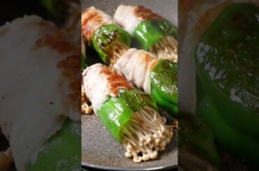 Bell pepper & mushrooms with pork #shorts