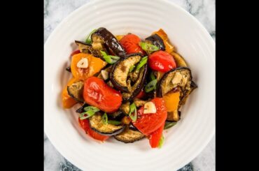 Roasted Eggplant and Bell Pepper Salad