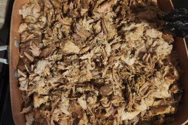 Made carnitas in the slow cooker, but used blood oranges instead.