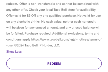$5 off coupon in app