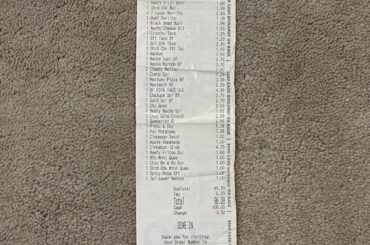 My 2015 “One of Everything” Receipt (Check Out Those Prices)