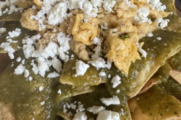 Chilaquiles verdes for Sunday breakfast