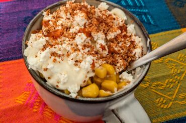 Tried my hands on esquites (sorry, I could only find yellow corn)