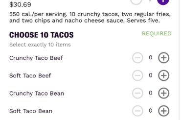 Correct me if I’m wrong but I’m pretty sure the taco party pack used to have 12 tacos, not 10