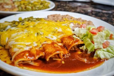 New Mexico style! Cheese enchiladas Christmas.