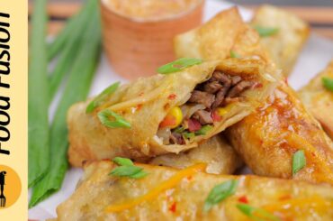 Crispy Sweet Chilli Beef Rolls - Make and Freeze Ramadan Recipe by Food Fusion