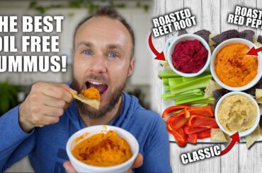 3 Easy Oil Free Hummus Recipes | Classic, Roasted Red Pepper, Roasted Beet