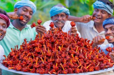 CHICKEN LOLLIPOP | Fried Chicken Recipe Cooking & Eating In Village | Chicken Wings Recipe Making