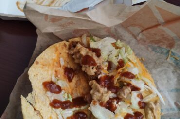 I take all of the leftovers at the bottom of the nachos and put it in my Cheesy Gordita Crunch