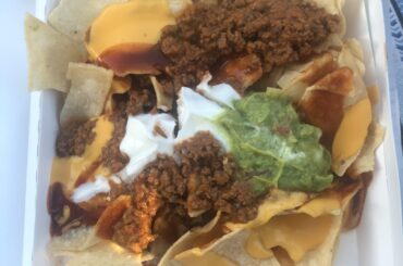 Loaded beef nachos