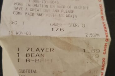 Found an Old Receipt