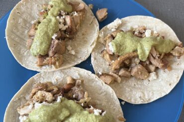 Roasted poblano & serrano crema (does it count as salsa? Prob not but very delicious)