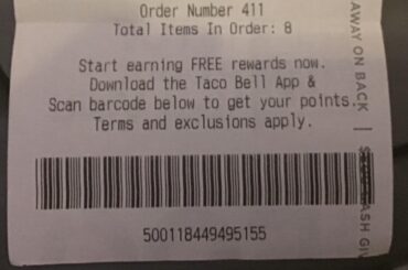 Receipt drop for anyone who wants the points!