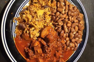 Chile Colorado with Rice and Beans