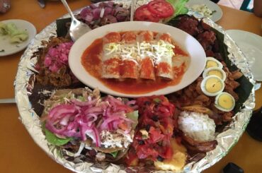 Yucatan food platter served at Valladolid.