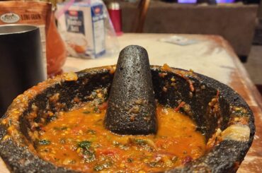 First salsa in New molcajete