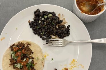 Chilorio + Arbol Tomatillo Salsa from Rick Bayless