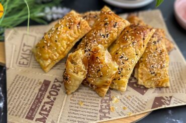 Delicious Chicken & Cheese Puff Pastry Rolls Recipe | Easy & Tasty Homemade Chicken Creamy patties