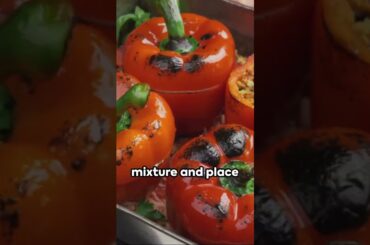 Mediterranean Magic  Stuffed Bell Peppers in 50 Seconds! #healthy #food #foodie #foodshorts