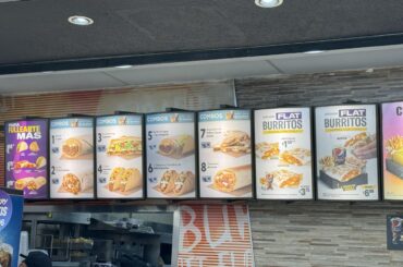 Menu in El Salvador, Central America