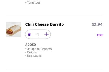 Chipotle ranch grilled chicken burrito is (sorta) still here