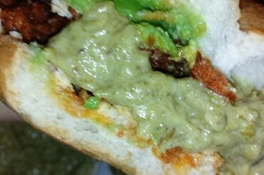 Chorizo torta w/avocado, homemade jalapeno salsa and Oaxaca cheese