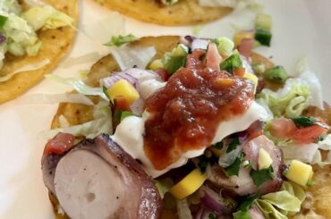 Octopus tacos with mango habanero salsa