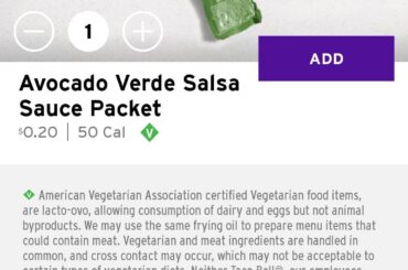 My local Taco Bell's extensive cantina chicken menu