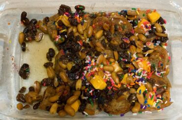 The traditional 'Capirotada' that was prepared for easter