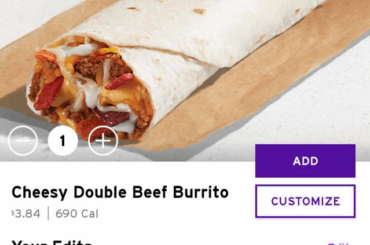 One of my favorite custom creations, Beefy potato burrito