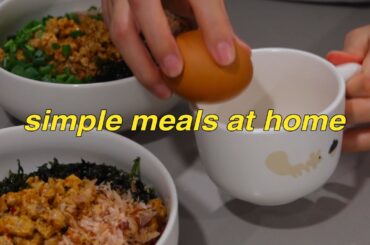 vlog / simple meals at home, mazesoba, pepper lunch dupe, lox sandwich, seafood chicken congee