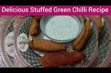 Stuffed Chillies Recipe | Bharwan Mirchi | Bharli Mirchi | Chilli Side Dishes | Crispy Mirchi Fry