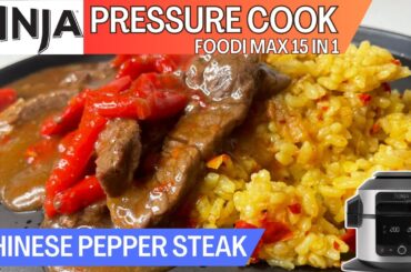 CHINESE PEPPER STEAK *PRESSURE COOK* | NINJA FOODI Recipe | Instant Pot Meal | Tender Steak Slices
