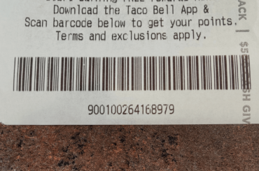 Can't scan the barcode on the receipt anymore. Sigh