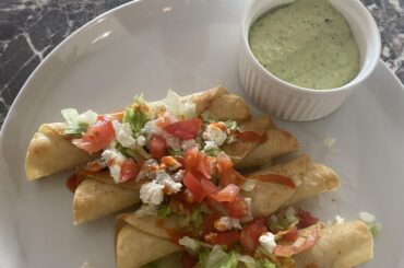 Craved flautas, finally got around to running to the store for ingredients. Mmm mmm!