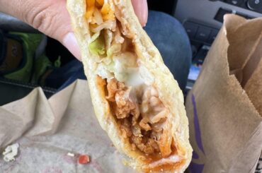 Slow-roasted chicken chalupa