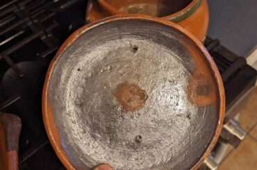 Mexican clay pot turning grey