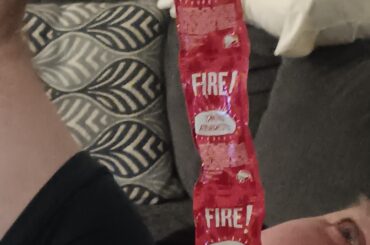 How I received my fire sauce tonight . Boyfriend for comparison