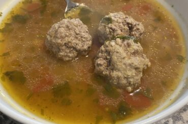 Albondigas for dinner tonight..husband and I are sharing a little sample now. Turned out so good